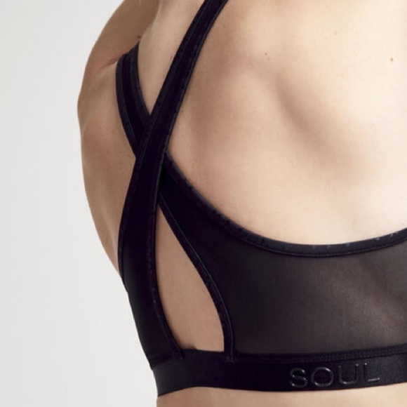 NWT SoulCycle Black Diamond Cut Sports Bra - Picture 3 of 8